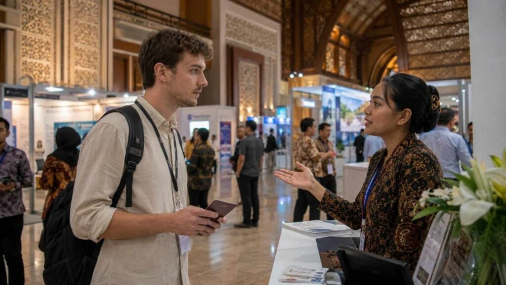 Indonesien Messe Visum für Messen, Ausstellungen und MICE-Events 3 Messebesucher informiert sich über typische Fehler bei der Beantragung eines indonesischen Messevisums.