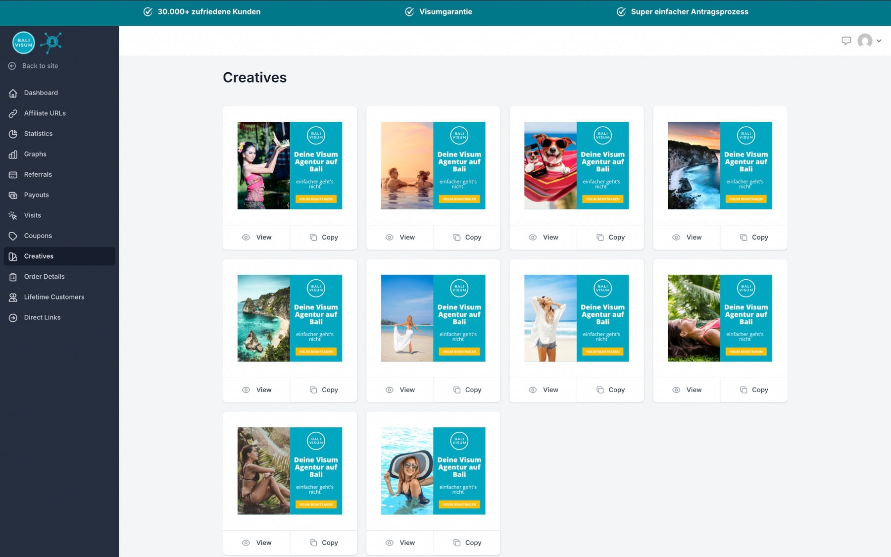 Affiliate Programm 12 travel affiliate program 9 creatives