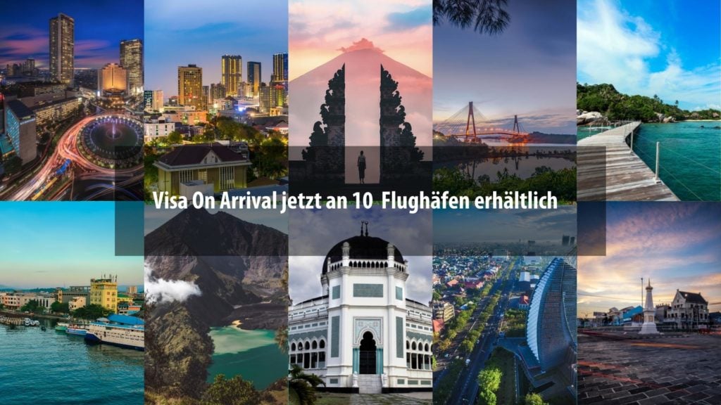 visa on arrival indonesien an 10 flughaefen